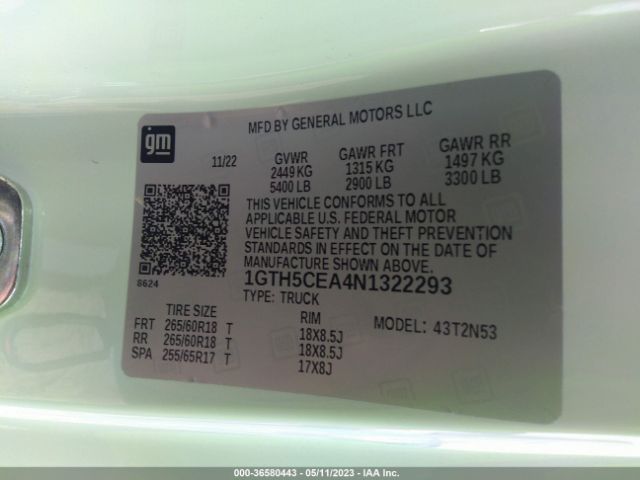 1GTH5CEA4N1322293 GMC Canyon 2wd Elevation