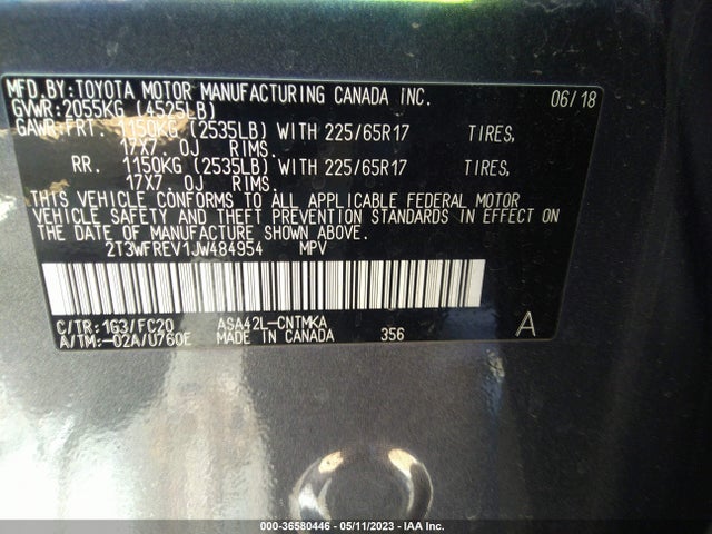 Toyota Rav4 Xle 2018 2T3WFREV1JW484954 Image 10