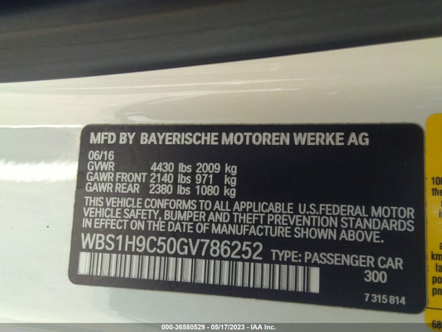 2016 BMW M2, VIN: WBS1H9C50GV786252