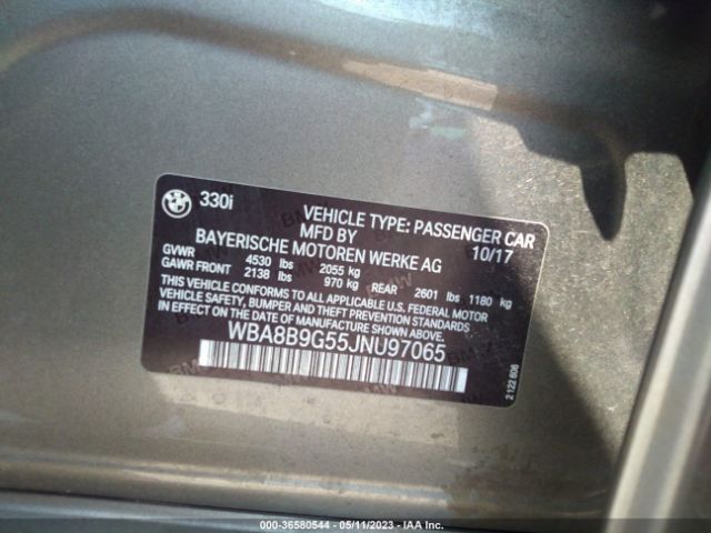 WBA8B9G55JNU97065 BMW 3 Series 330i