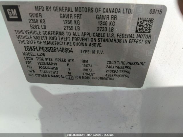 2GKFLPE36G6146664 GMC Terrain Slt