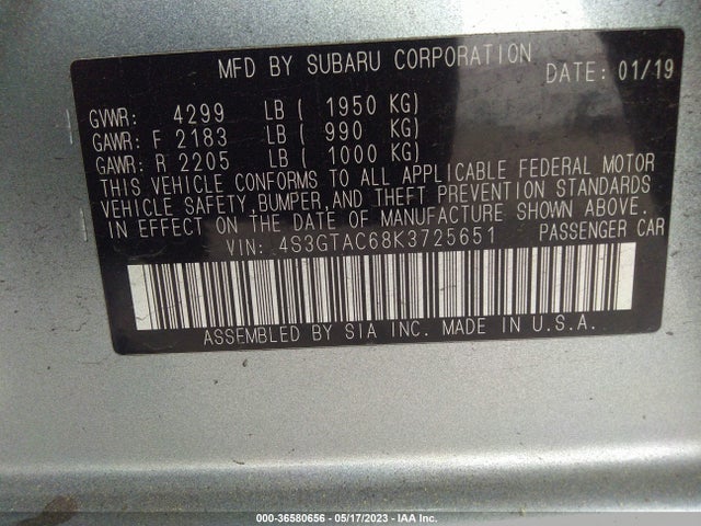 4S3GTAC68K3725651 Subaru Impreza Premium
