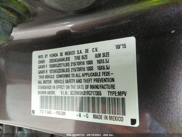 Honda CR-V LX 2015 3CZRM3H31FG717355 Image 9