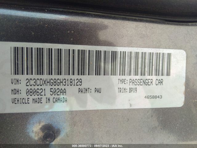 2C3CDXHG8GH318129 Dodge Charger Sxt