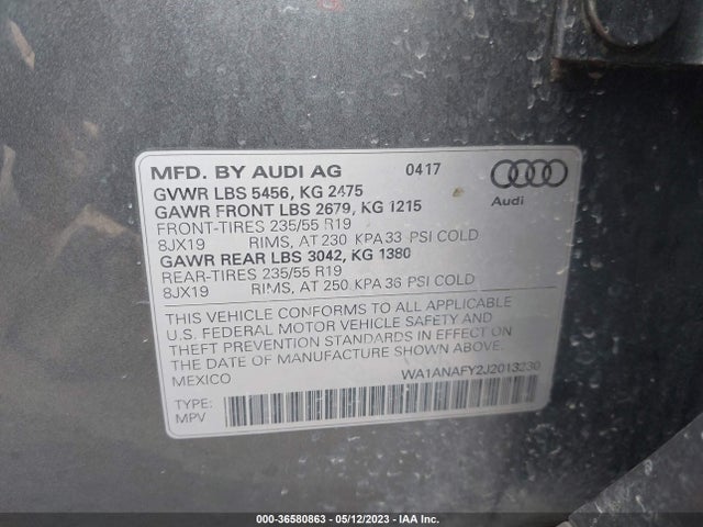 WA1ANAFY2J2013230 Audi Q5 Premium/tech Premium