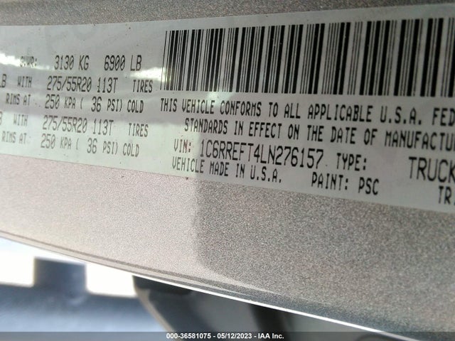 RAM 1500 Lone Star 2020 1C6RREFT4LN276157 Image 11
