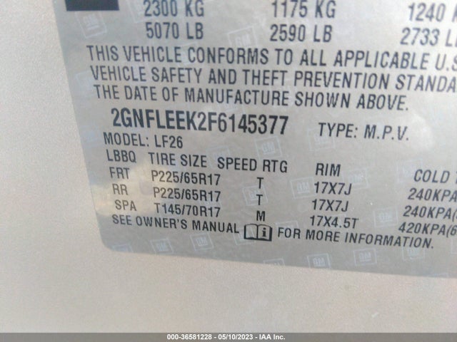 Chevrolet EQUINOX LS 2015 2GNFLEEK2F6145377 Image 10