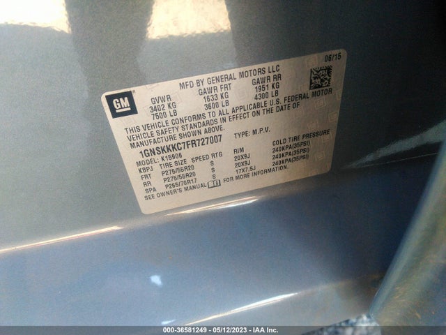 Chevrolet Suburban Ltz 2015 1GNSKKKC7FR727007 Image 10