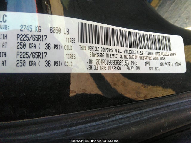 2C4RC1BG5ER359159 Chrysler Town & Country Touring