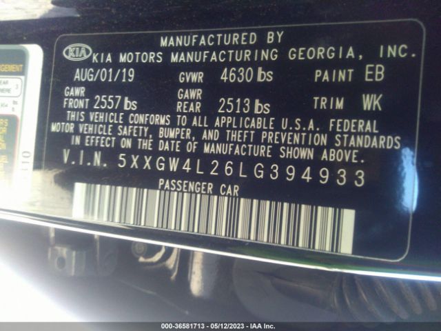 5XXGW4L26LG394933 KIA OPTIMA SX
