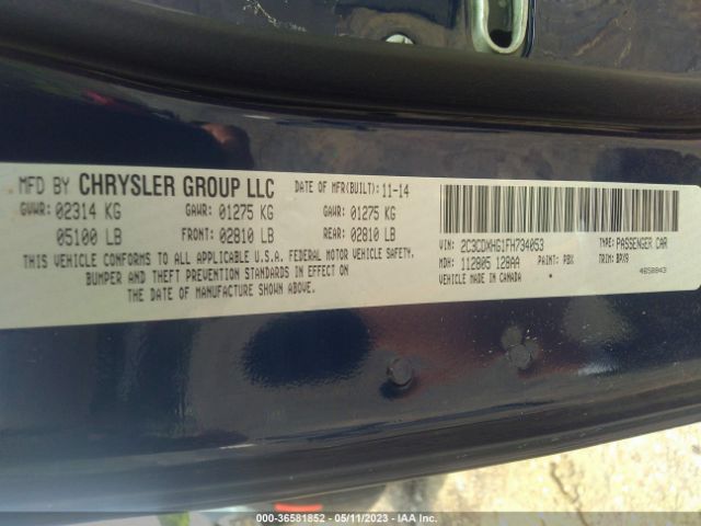 2C3CDXHG1FH734053 Dodge Charger Sxt