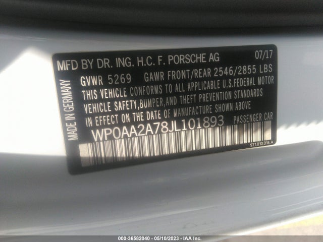 WP0AA2A78JL101893 Porsche Panamera