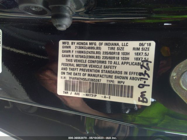 Honda CR-V EX 2018 7FARW2H55JE065287 Image 9