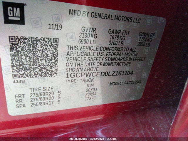 Chevrolet Silverado 1500 Lt 2020 1GCPWCED0LZ161104 Image 9