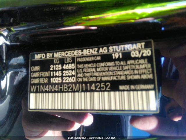 W1N4N4HB2MJ114252 Mercedes-Benz Gla Gla 250
