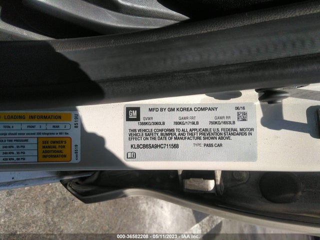 Chevrolet SPARK LS 2017 KL8CB6SA9HC711568 Image 9