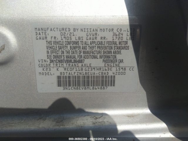 3N1CN8EV8ML864887 Nissan VERSA SV