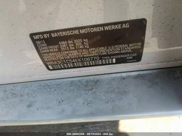 BMW 3 Series 328i 2014 WBA3C1C54EK106770 Image 9