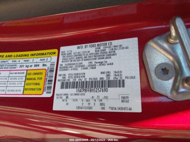 1FATP8FF8H5257690 Ford Mustang Gt Premium