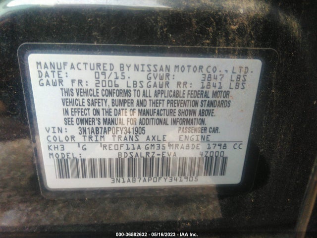 Nissan SENTRA SR 2015 3N1AB7AP0FY341905 Image 9