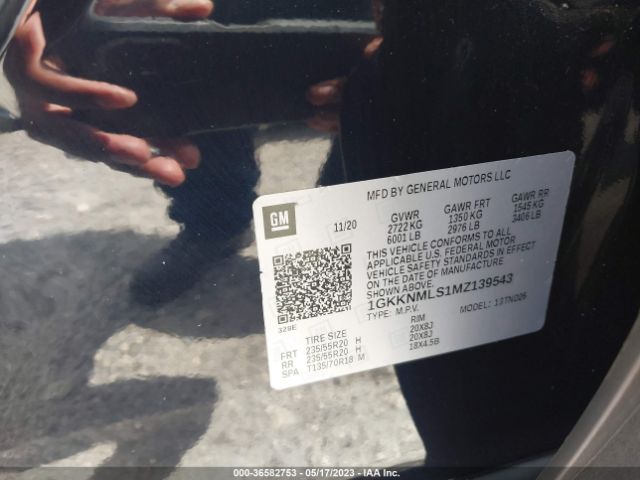 1GKKNMLS1MZ139543 GMC ACADIA SLT