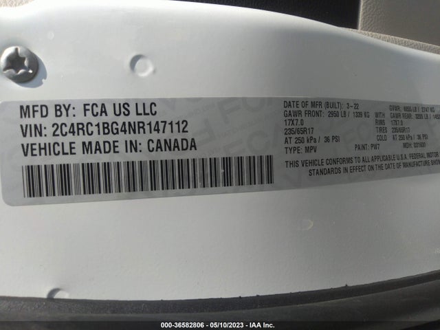 Chrysler Pacifica Touring L 2022 2C4RC1BG4NR147112 Image 9