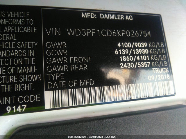 WD3PF1CD6KP026754 Mercedes-Benz SPRINTER CARGO VAN