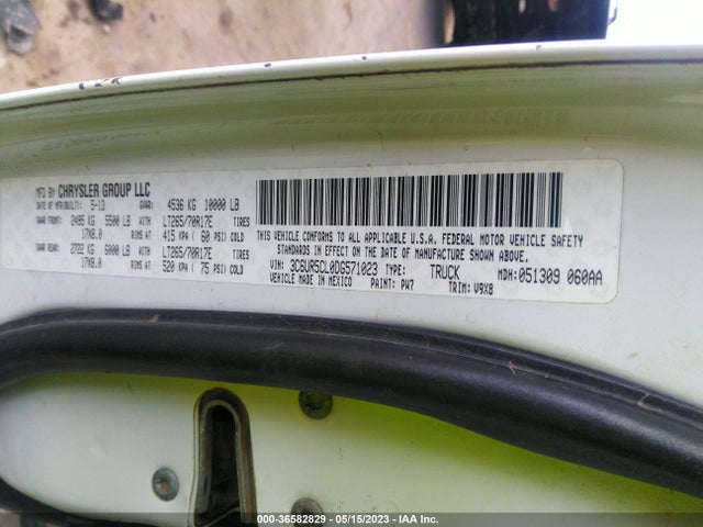 2013 RAM 2500 TRADESMAN VIN: 3C6UR5CL0DG571023