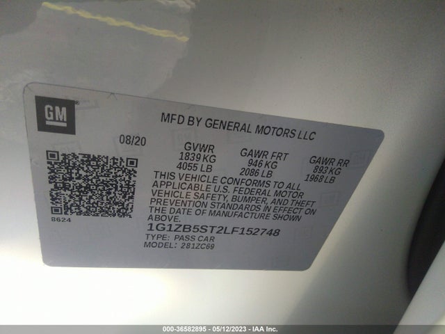 Chevrolet MALIBU LS 2020 1G1ZB5ST2LF152748 Image 9