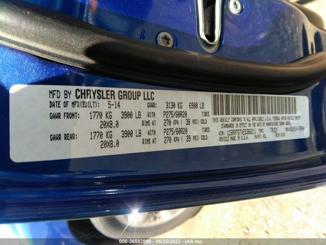 RAM 1500 Big Horn 2014 1C6RR7GTXES386211 Image 9