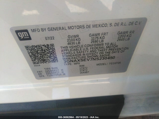 Chevrolet EQUINOX LS 2022 3GNAXSEV7NS230450 Image 9