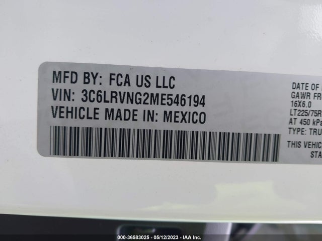 RAM Promaster Cargo Van 2021 3C6LRVNG2ME546194 Image 10