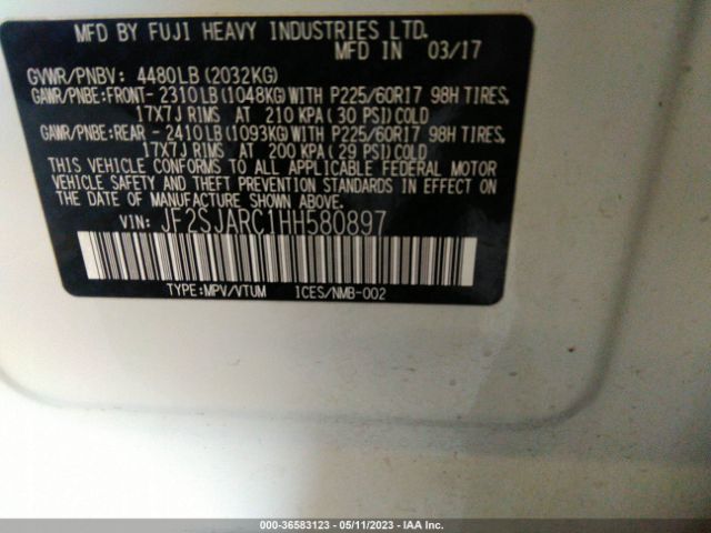 JF2SJARC1HH580897 Subaru Forester Limited