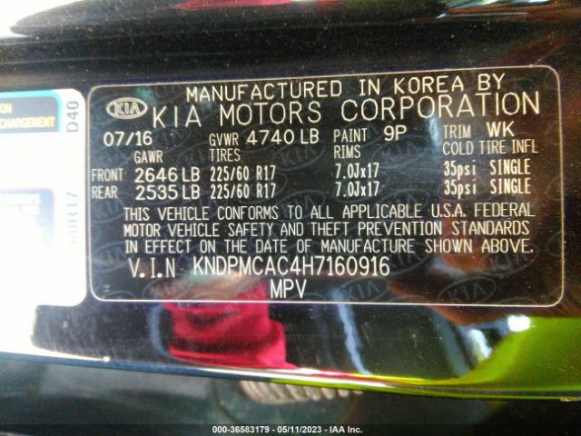 KNDPMCAC4H7160916 KIA Sportage Lx