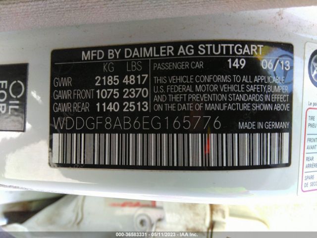 WDDGF8AB6EG165776 Mercedes-Benz C-class C 300