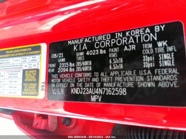 KNDJ23AU4N7162598 KIA SOUL LX