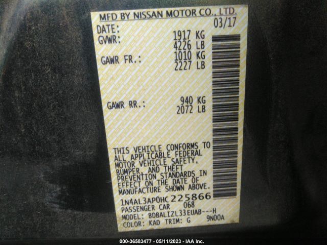 1N4AL3AP0HC225866 Nissan Altima 2.5 Sv