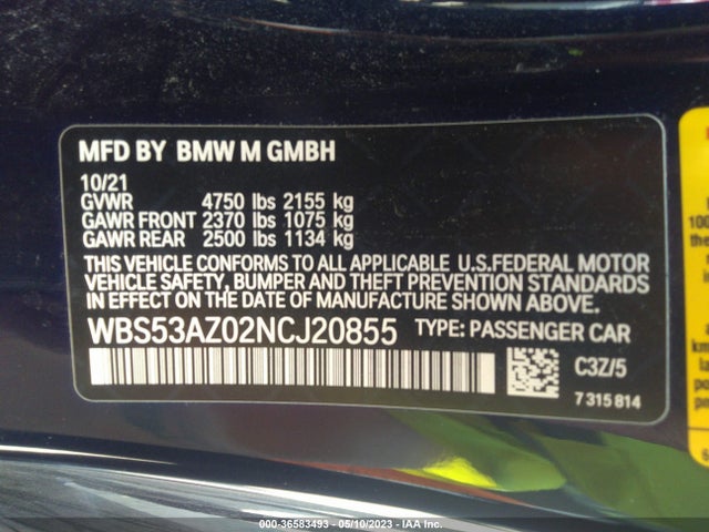BMW M4 2022 аукцион фото