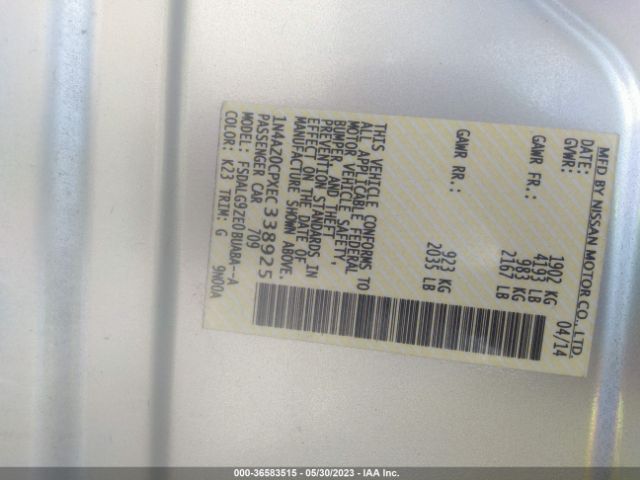 1N4AZ0CPXEC338925 Nissan Leaf Sl