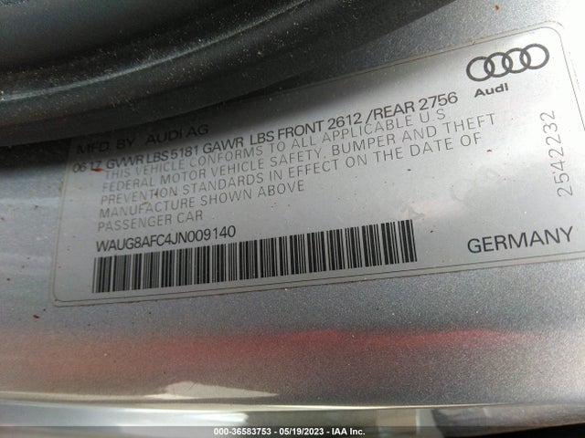 WAUG8AFC4JN009140 Audi A6 2.0t Premium