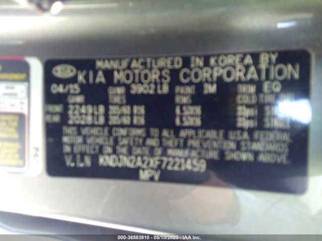 KNDJN2A2XF7221459 KIA Soul Base