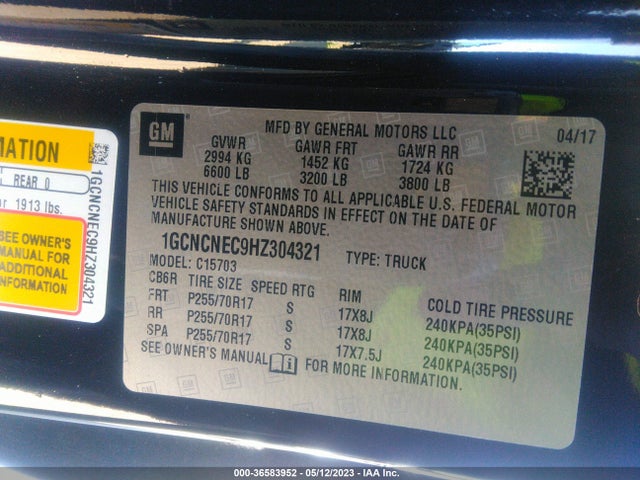 Chevrolet Silverado 1500 Ls 2017 1GCNCNEC9HZ304321 Image 9