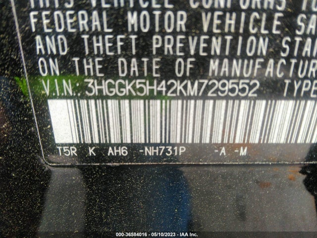 Honda FIT LX 2019 3HGGK5H42KM729552 Image 10