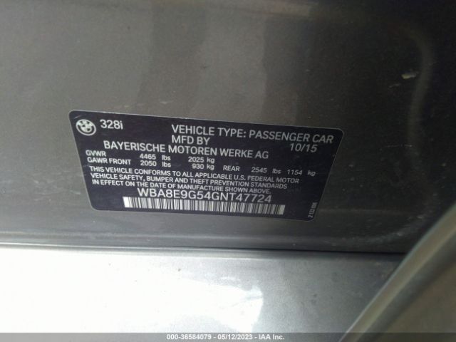 WBA8E9G54GNT47724 BMW 3 Series 328i