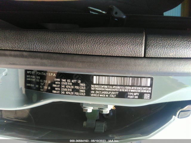 Продажа на аукционе авто 2018 Jeep Renegade Latitude, vin: ZACCJABBXJPJ59177, номер лота: 36584163