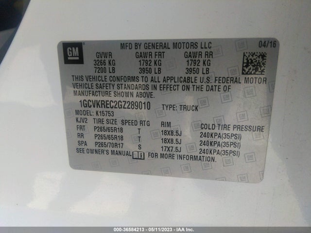 Chevrolet Silverado 1500 Lt 2016 1GCVKREC2GZ289010 Image 10