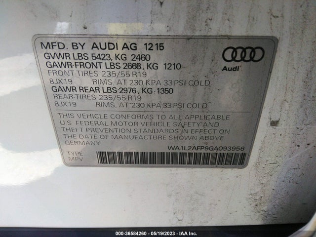 WA1L2AFP9GA093956 Audi Q5 Premium Plus