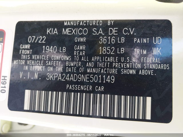 KIA RIO S 2022 3KPA24AD9NE501149 Image 11