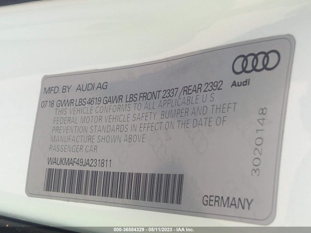 WAUKMAF49JA231811 Audi A4 Premium/tech Premium