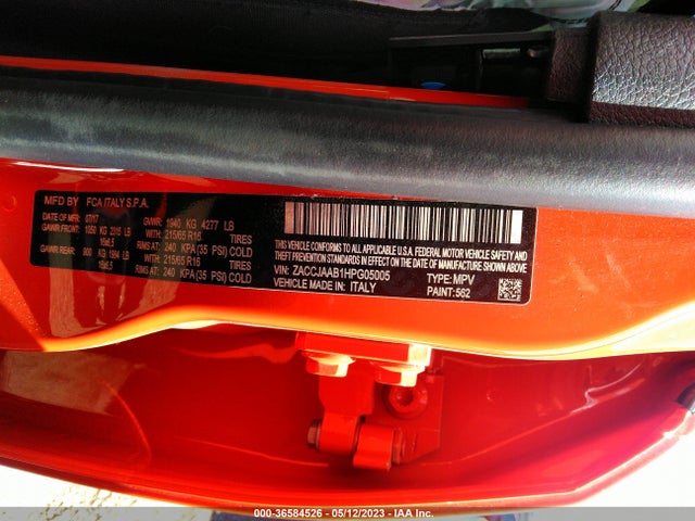 ZACCJAAB1HPG05005 Jeep Renegade Sport